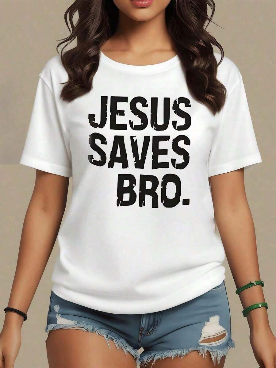 Motivational Phrase With A Message Of Faith That Inspires Hope And Conveys Spiritual Support With Eye-Catching Typography, Women's T-Shirt 100% Cotton 220g, Maija Curvy Women. - 白色 - 查看 1