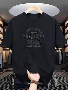 New Style T-Shirt With Modern Print, Breathable And Comfortable Printed T-Shirt, Quick-Drying T-Shirt, Big Skirt Culture Clothing, Casual Clothing, Big Skirt Culture Clothing, Loose Fit T-Shirt, Comfortable T-Shirt - 黑色 - 查看 12
