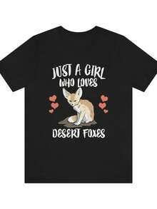 Just A Gir1l1l Who Loves Desert Foxes S1Hirt, Desert Fox Lover S1Hirt, Fox Gift, Fox S1Hirt, Adult Animal T1S1Hirt. - Negro - Ver 2