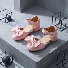 1 Paar modische, vielseitige Mädchen Plateau High Heel Sandalen, verstellbares Schnürsystem, süßer Prinzessinnenstil, geeignet für den täglichen Gebrauch und Urlaub - Pink - Übersicht 6
