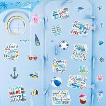 27pcs Nautical Theme Magnetic Decorations, Large Sailing Style Magnets With Interesting Ship Patterns Suitable For Doors And Refrigerators, Comes With 3 Pens - Multicolor - View 9