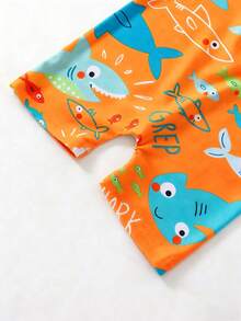 New Baby & Toddler One-Piece Animal Print Swimsuit, Quick-Dry Swimwear, Protective Rash Guard For Summer - Orange - View 5