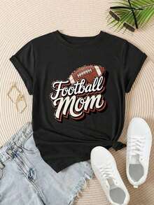 Women's Casual Short Sleeve T-Shirt - Leopard Print Soccer Mom Design, Crew Neck, Summer Top, Machine Washable, Ladies' T-Shirts, Casual Wear, Modern Style, Comfortable Fit

-White - 黑色 - 查看 2