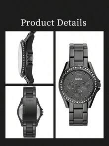 Reloj analógico negro Riley de Fossil para mujer ES4519 - Negro - Ver 6