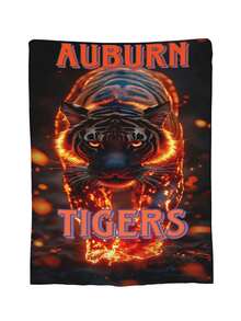 Auburn Merch Tigers Throw Blanket Warm Blankets Breathable Air Conditioner Blanket For Car Classic Outdoor Blankets For Picnic For All Season - 黑色 - 查看 2