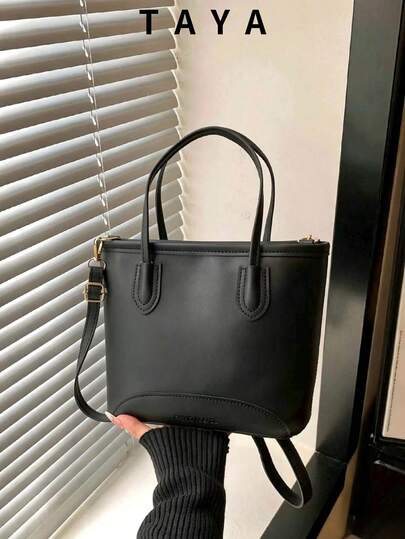 Bolso de mano minimalista de moda para mujer, bolso cubo con correa de hombro desmontable, cartera de uso diario y casual, adecuado para viajes y compras