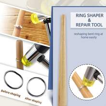 14pcs Ring Adjuster Kit, Includes Mandrel, US & UK Size Guides, Ring Sizer, Jewelry Hammer, Polishing Cloth And Measuring Rod - Ring Measuring Tool - View 7