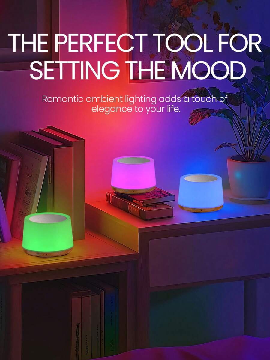 1pc Multi-Functional Colorful Ambient Light, USB Rechargeable Portable Adjustable Five-Level Brightness Baby Night Light, Suitable For Breastfeeding/Mothers, Travel, Meditation And Yoga, And Bedroom Bedside Atmosphere Light - Multicolor - View 1
