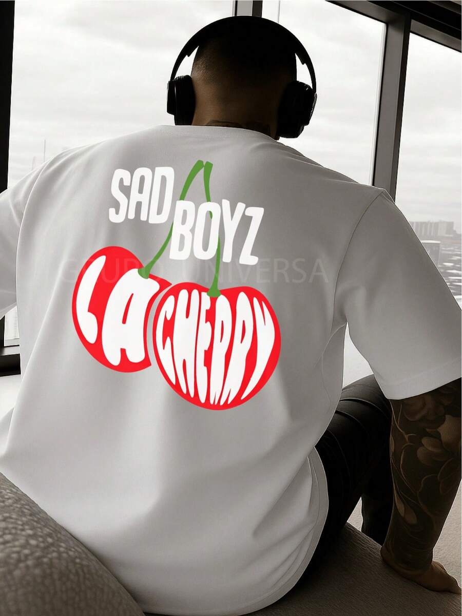 Camiseta Sad La Cherry Y2k Camiseta Camisa De - Blanco - Ver 1