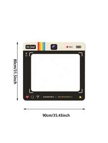 1 pieza Marco de fotos con forma de rebanada de sandía - Marco de selfie tropical de verano, soporte fotográfico plegable de poliéster para fiesta de piscina, barbacoa, fiesta de playa y luau - Accesorios para fotos de extraterrestres - Ver 11