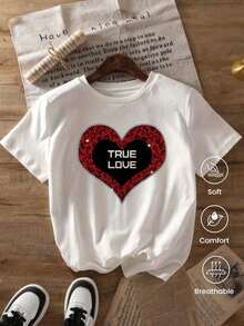 A Fashionable, Short-Sleeved, Round-Neck T-Shirt, Made In Mexico, For The Spring/Summer Season. Featuring A Cartoon Print, This Matching Set Is Suitable For Both Layering And Layering, Ideal For The Office And Casual Wear. Designed For Men And Women, It Can Also Be Worn Individually. A Great Gift Idea. Women's T-Shirt. Blouses > Elegant. Boho Chic. This Soft And Breathable Women's T-Shirt Is Perfect For Vacations, Travel, And Festive Occasions, And Suitable For Year-Round Wear. - 白色的 - 查看 2
