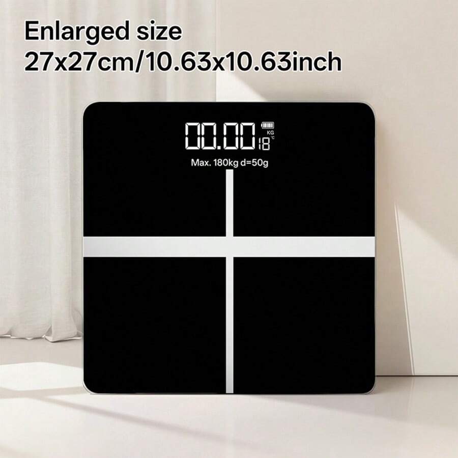 AVXLRQ 396 Digital Bathroom Scale With LCD Display & Temperature Suitable For KG/, High-Precision Weight Scale With Indicator, Platform For Use, Body Weight Monitor For, Ultra-Wide Platform Electronic Scale - Simplified Version - View 1