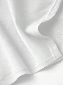 1 pieza Camiseta de manga corta con estampado de letras Super Star Y2K, 100% algodón, transpirable, cuello redondo, 180g, 100% algodón. - Negro - Ver 3