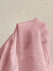 Vestido maxi sin espalda con cuello halter de crepé y lazo para ocasiones en complejos turísticos y bodas - Rosa Pálido - Ver 6