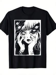 Camiseta casual de manga corta con cuello redondo y estampado gráfico, perfecta para verano y primavera, diseñada para mujeres.Camiseta Y2k - Blanco - Ver 10