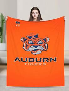 Auburn Merch Tigers Throw Blanket Warm Blankets Breathable Air Conditioner Blanket For Car Classic Outdoor Blankets For Picnic For All Season - màu đen - Xem 1