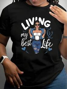 Women's Casual Short-Sleeved T-Shirt, 100% Cotton - Comfortable, Soft And Pretty Round Neck, Ideal For Everyday Casual Wear. - 黑色 - 查看 3