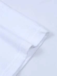 Soft 100% Cotton Women's T-Shirt, Round Neck, Casual, For Summer, Breathable, For Spring/Summer/Autumn (Machine Washable), Suitable For Casual Wear, Women's Short Sleeve T-Shirt With Creative Print, Women's Round Neck T-Shirt, Breathable Cotton T-Shirt, Matches Everything. - 白色 - 查看 4