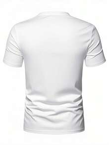 GRDR Men's Solid Color Casual Versatile Daily Wear Short Sleeve T-Shirt - White - View 4