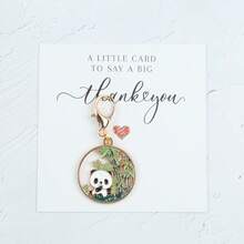 1pc/6pcs Cute Panda Keychain, Comes With Thank You Card, Decor For Backpack, Keychain Ornament, Suitable For Panda Lovers, Birthday, Party Gifts - Multicolor - View 11