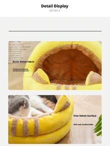 Semi-Enclosed Pet Nest, Cat House, Cat Bed, Cat House Accessories, Cat Nest Suitable For Summer Use. - Cute Brown - View 7
