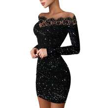 Women Maxi Dresses - Silver-plated Off-shoulder Top - View 1