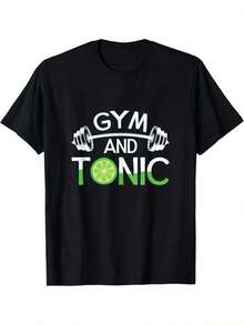 Camiseta de hombre con diseño divertido para fitness - Camiseta de manga corta con diseño de gimnasio - Camiseta de algodón negra, adecuada para fitness y uso casual - Ropa cómoda para adultos en todas las estaciones, camiseta estampada lavable a máquina - Camiseta unisex de algodón holgada de manga corta y cuello redondo estilo vintage urbano. - Negro - Ver 1