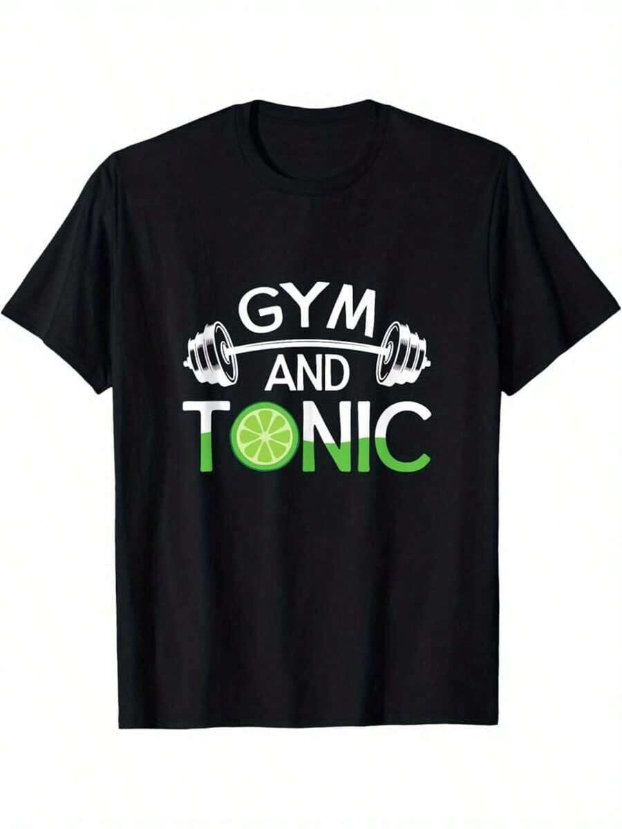 Camiseta de hombre con diseño divertido para fitness - Camiseta de manga corta con diseño de gimnasio - Camiseta de algodón negra, adecuada para fitness y uso casual - Ropa cómoda para adultos en todas las estaciones, camiseta estampada lavable a máquina - Camiseta unisex de algodón holgada de manga corta y cuello redondo estilo vintage urbano. - Negro - Ver 1