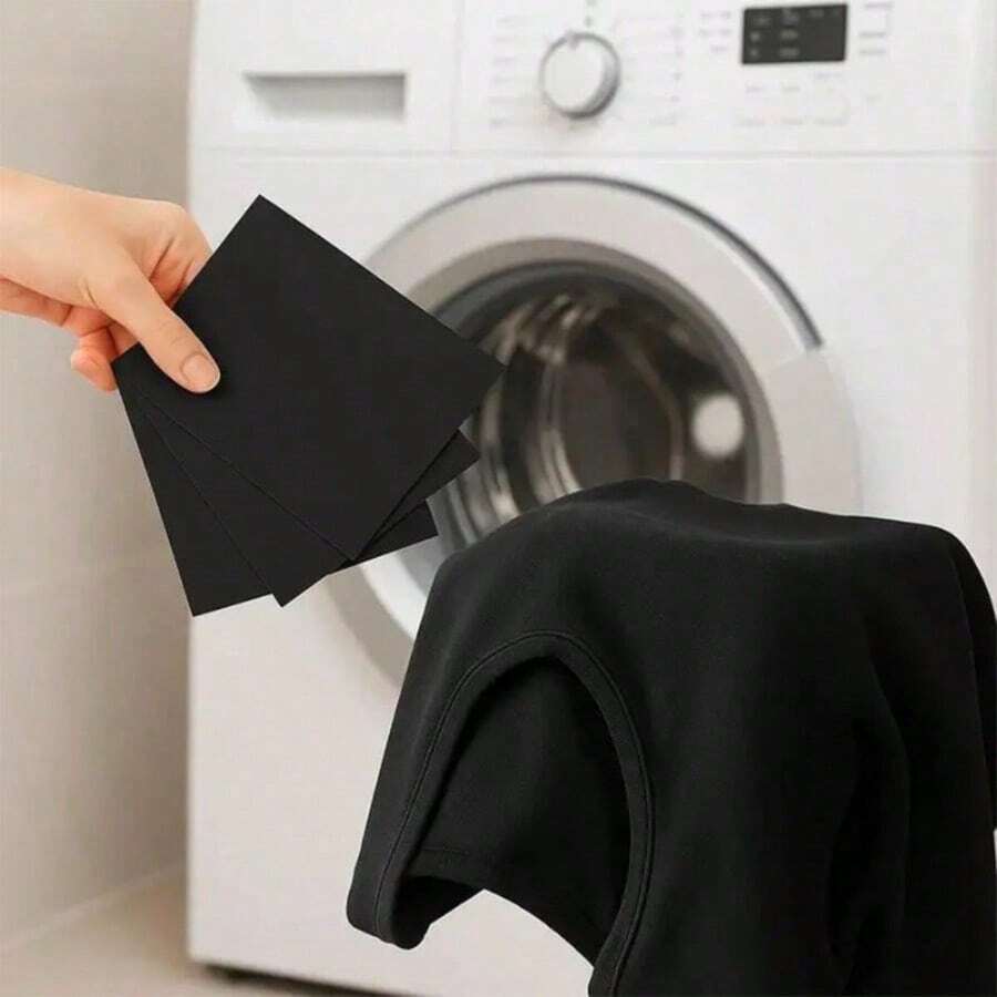 40pcs Black Fabric Dye Washing Sheets, 91g/Sq.M - Designed For Faded Black Clothing, Suitable For Black Clothes, Dark Jeans, Dishwasher