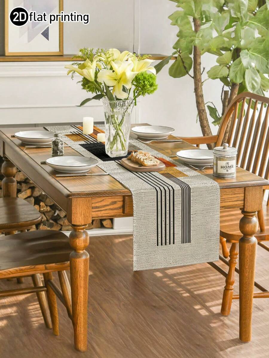 1pc Bohemian Style Microwave Dust Cover, Protective Cover, Rectangular Tablecloth, Washable, Suitable For Family Dinner, Coffee Table, Durable Kitchen And Dining Room Decor, Dining Table Decor For Party And Scene Decoration, Home Decor, Kitchen Dining Table Runner, Outdoor Patio Table Runner Decor, Fireplace Mantel Scarf - Multicolor - View 1