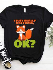 I Just Reallike Foxes T1S1Hirt, Cute Fox Birthday Gift hirt, Funny EduC1Ational Save Foxes Spirit Animal Lover Party Present T1EE S1Hirt - Negro - Ver 2