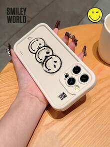 Smiley World Expression SmileyWorld® | 1 件装防震全包覆 TPU 材质高光泽智能手机壳，笑脸图案，UV 印刷，兼容 17、16、15、14、13、12、11 Pro Max，适合作为节日礼物、日常通勤使用，防摔高品质设计 - 彩色 - 查看 6