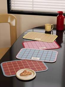 1-Piece Placemat Set - Mid-Century Modern Abstract Geometric Art Table Mats | Polyester Material | Machine Washable | Ideal For Dining Tables, Kitchens, Cafés, And Home Decor | Abstract Geometric Design | Easy-Care Material - Solid Color - View 5