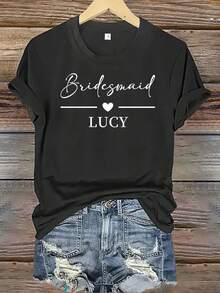 Personalized Wedding T-Shirts, Bachelorette Party T-Shirts, Gift For The Bride, Bride's Team T-Shirt, Bachelorette Party T-Shirts, Personalized Bachelorette Party T-Shirts, Bridal Party T-Shirts. - 黑色 - 查看 12