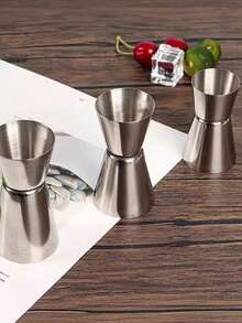 1 chiếc cốc đong định lượng hai đầu bằng thép không gỉ dày dặn, dùng trong quầy bar, cốc đong hai đầu, cốc cocktail, dụng cụ nhà bếp màu bạc hoàn hảo cho pha chế, nhiều dung tích khác nhau. - Xem 3