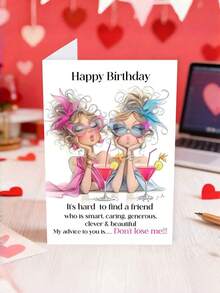 1pc "Soul Sister Status: Activated!" Vintage Friendship Birthday Card, With Envelope, Ideal Gift For Bestie & Sister, Friendship Day & Special Celebration, Blank Inside - A - View 6