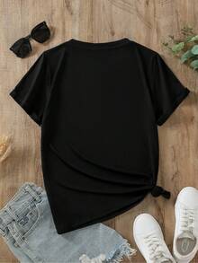 Camiseta de Talla Pequeña Estilo Y2k - Negro - Ver 2