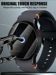 2入裝 Galaxy Watch 隱私鋼化玻璃螢幕保護貼，防摔、防刮、防指紋、防碰撞，易安裝，不傷錶身，適用於 Galaxy Watch4 5 Pro 6 Classic 40mm 44mm 43mm 47mm，9H 硬度超薄隱私鋼化玻璃螢幕保護貼 - 黑色 - 查看 5