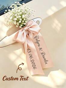 Specchietto retrovisore personalizzato per auto da matrimonio, composizione floreale per matrimonio e vacanze, nastro personalizzato per calice da vino, decorazione per feste - Multicolore - Visualizzare 2