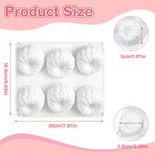 Khuôn bánh mousse mâm xôi cỡ lớn 6 ngăn, khuôn silicon 3D sô cô la mâm xôi, khuôn nến hình trái cây. - Đen và trắng - Xem 3