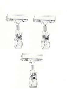 2/5/10 piezas Clips transparentes de plástico para etiquetas de precio, ganchos giratorios para exhibición minorista, clips ajustables para etiquetas de precio, clips publicitarios POP, adecuados para estantes de tiendas, clips mecánicos de doble cabeza para publicidad de precios, aplicables a perchas de ropa, supermercados, fruterías, equipo de señalización minorista industrial y científico - Ver 8