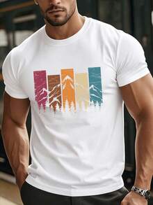 Camiseta unisex de manga corta, estilo retroEstiloHombresManga cortaCamisetaCon características destacadasMontañaYÁrbolPatrones,PerfectoparaInformalDiarioDesgasteYPlayeras para ir al trabajohombre, , , Dazymujer,romwehombres, bohochic,maestrasregalos,camisetaparaconjuntos de mujercon curvasparamu,y2k, - Blanco - Ver 1
