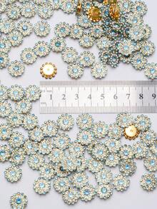 20/50/80/120pcs Set Rhinestone Beads, Fashionable Light Blue Rhinestone Decorative Beads For Jewelry Making, Suitable For Crafts - 14mm Light Blue Diamond - View 6