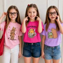 Young Girls T-Shirts - 酒紅色 - 查看 3