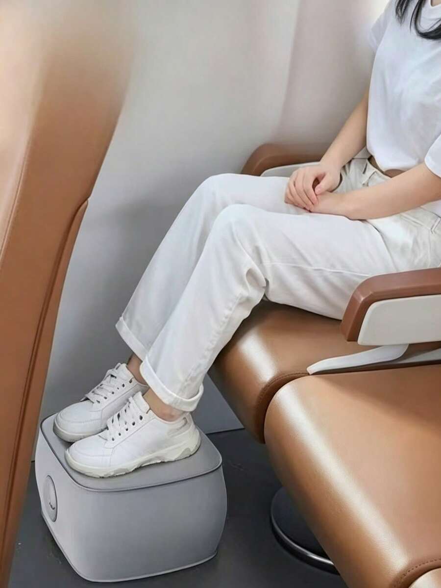 1個充氣腳墊,快速充氣旅行腳墊,無需幫浦,便攜式可折疊腳墊,適用於飛機、音樂會、露營、釣魚 - 多色 - 查看 1