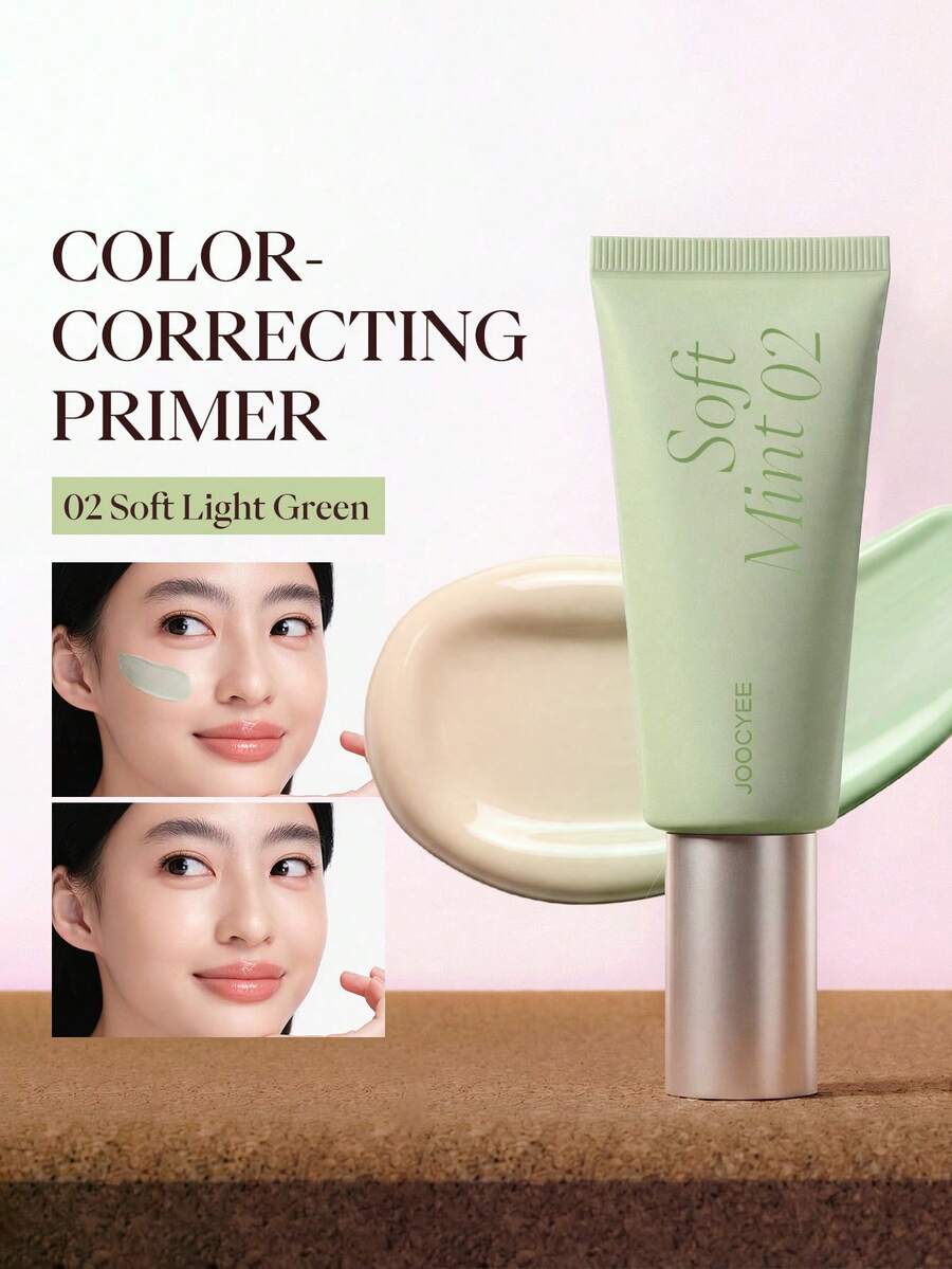 JOOCYEE Color-Correcting Primer, Brightening, Skin Tone Perfecting, Hydrating Makeup Base - #2 Soft Light Green - View 1