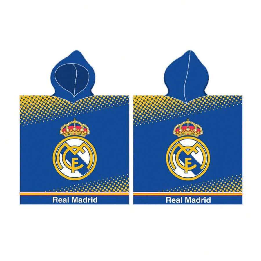 Real Madrid 皇家馬德里連帽浴巾斗篷,純棉材質,兒童款,官方授權,55x110厘米 - 選項 4 - 查看 1