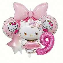 Juego de globos de cumpleaños autorizado, material de lámina de aluminio premium mate grueso, personaje 3D, lazo, formas de número y estrella, juego de decoración de lujo para cumpleaños de bebé - Ver 11