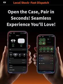 New 2026 Style Wireless Earbuds, 2026 Latest Upgraded Version For Apple Air 5/Air 4/Air 7 & Android, Dynamic Head Tracking + Auto Ear Detection + One‑Step Pop‑Up, Active Noise Cancelling, IPX7 Waterproof Dustproof, Bluetooth 5.3, Hi-Fi Sound, Ergonomic Fit, Applicable To Apple And Android Systems, Audifonos Bluetooth, Ideal Boyfriend Gifts For Gym Travel Office & Daily Use - 蘋果2代 - 查看 9