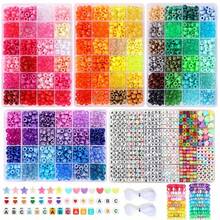 Approx. 200pcs (Loose Beads) / 480pcs (Set Box) / 1920pcs (4-Piece Set Box) + 1 Box Of Letter Beads, Horse Beads, Barrel Beads, Kandi Beaded Bracelet Jewelry Making Kit, For Handmade DIY Bracelets, Necklaces, Earrings, Bracelets, Jewelry, Crafts, Gifts (Random Colors) - Multicolor - View 2